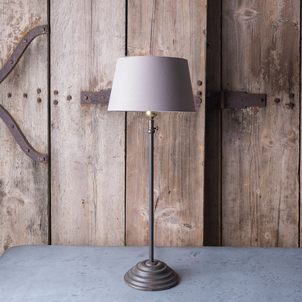 Table lamp adjustable height, cast iron with aged bronze finish