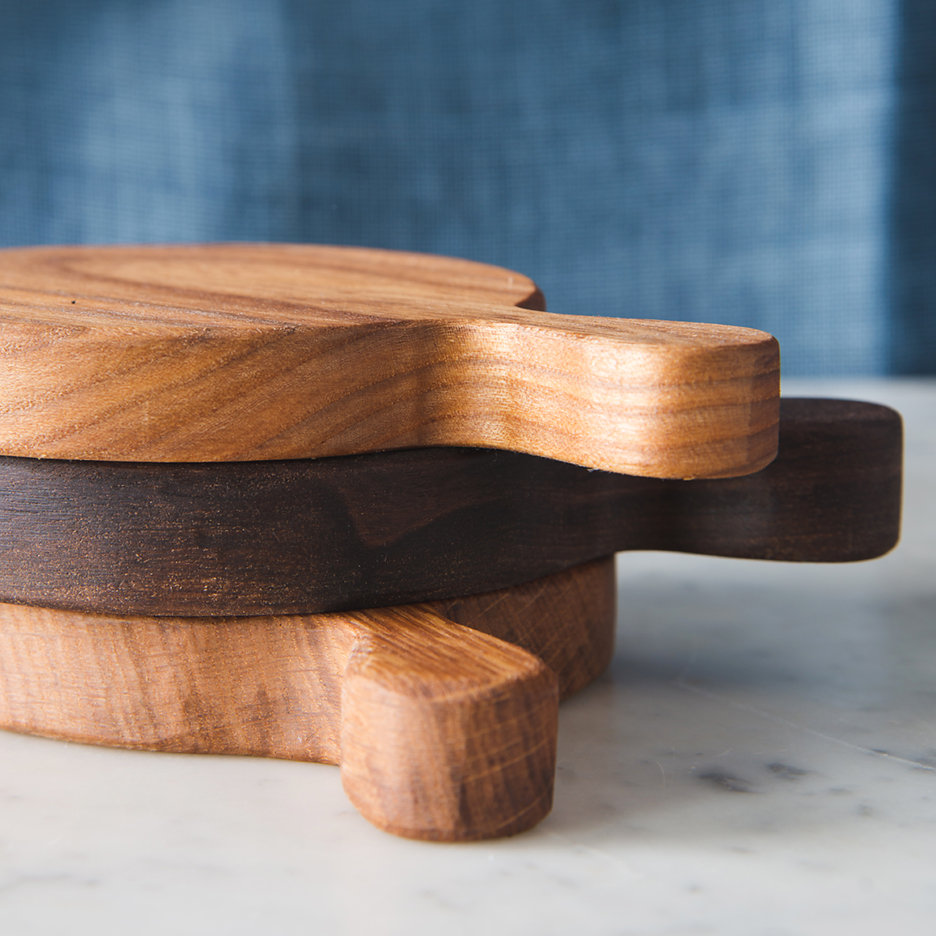 Mini round wooden chopping boards
