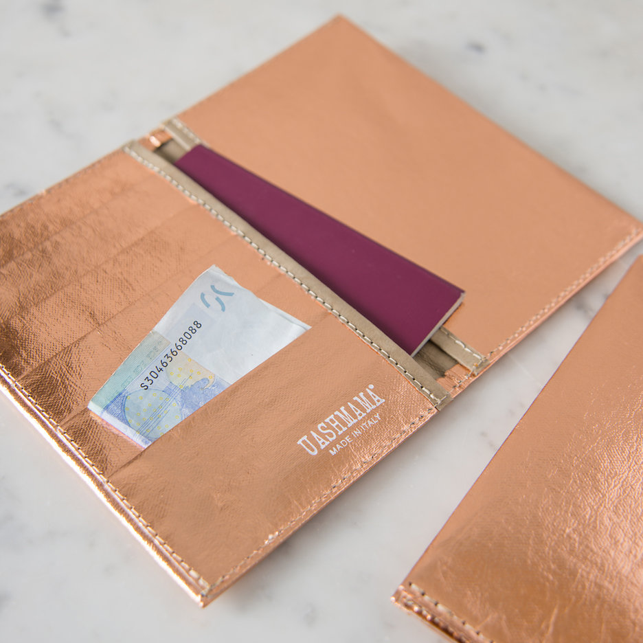 Metallic rose gold travel / card wallet Uashmama