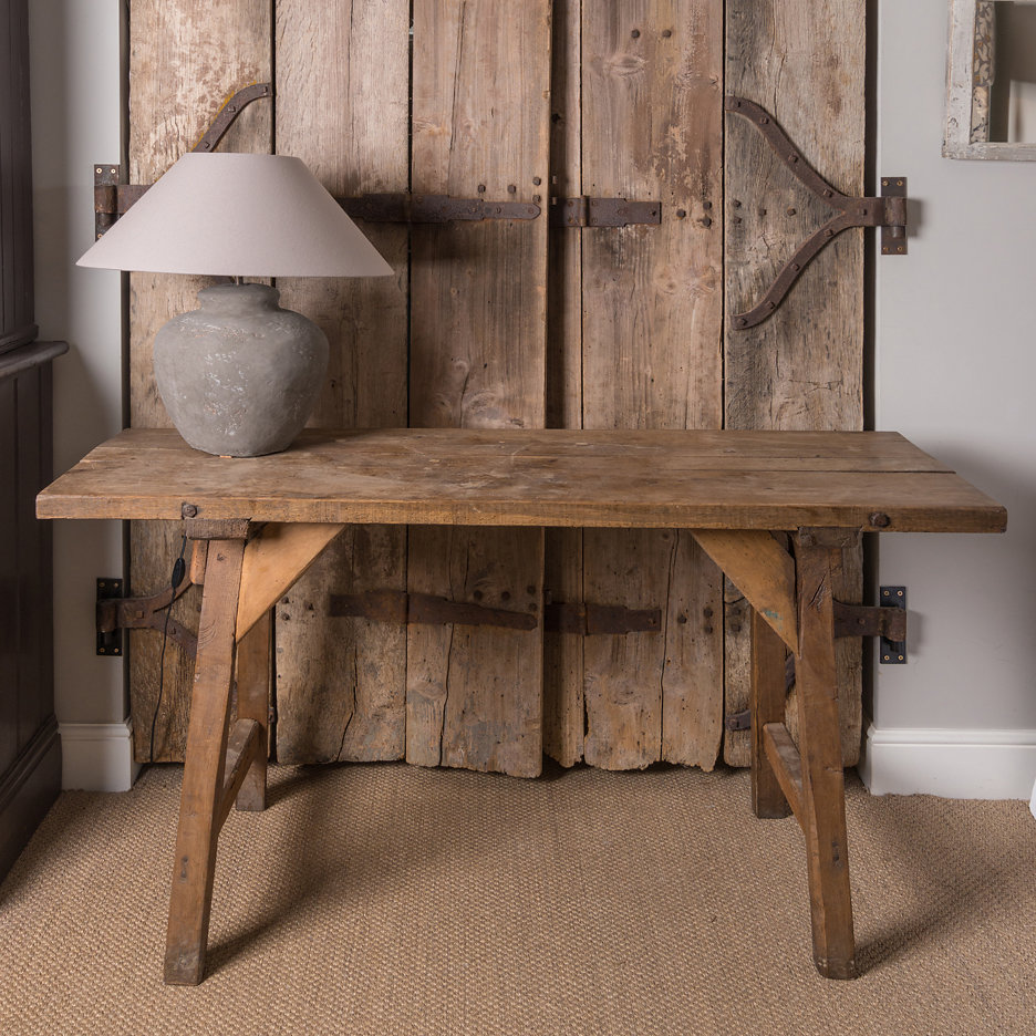 Rustic wood console table