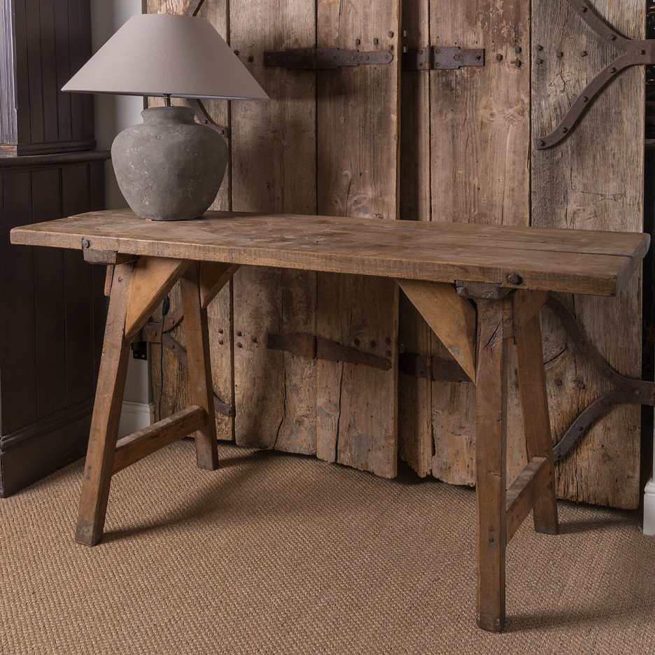 Rustic wood console table