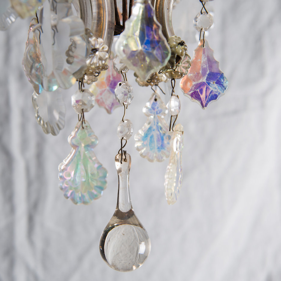 Antique Italian iridescent chandelier