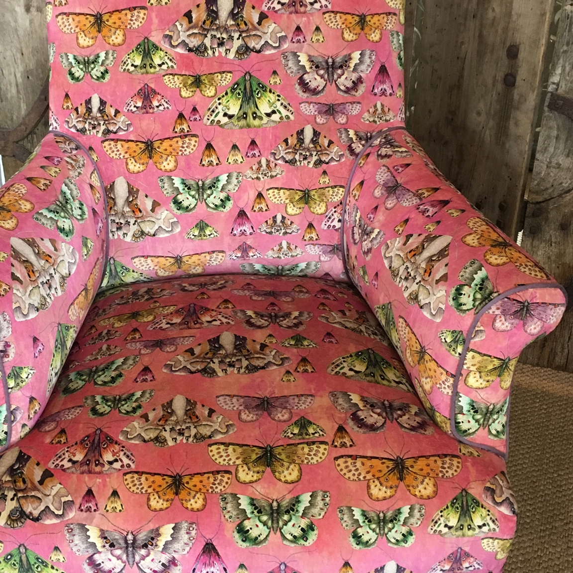 Antique French chair reupholstered in Designers Guild Issoria