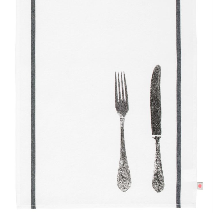 TEA TOWEL METALLIC KNIFE & FORK
